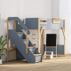 Boori Treehouse Kids King Single Loft Bed + Storage Staircase, Blueberry and Beech