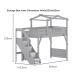 Boori Treehouse Kids King Single Loft Bed + Roof Frame and Storage Staircase with Tent Canopy, Beech