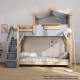 Boori Treehouse Kids King Single Bunk Bed + Roof Frame and Storage Staircase, Blueberry and Beech