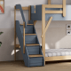 Boori Treehouse Kids King Single Bunk Bed + Roof Frame and Storage Staircase, Blueberry and Beech