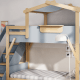 Boori Treehouse Kids King Single Bunk Bed + Roof Frame and Storage Staircase, Blueberry and Beech