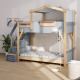 Boori Treehouse Kids King Single Bunk Bed + Roof Frame and Storage Staircase, Blueberry and Beech
