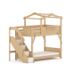 Boori Treehouse Kids King Single Bunk Bed + Roof Frame and Storage Staircase, Beech