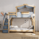 Boori Treehouse Kids King Single Bunk Bed + Roof Frame and Storage Staircase, Beech