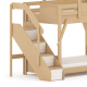 Boori Treehouse Kids King Single Bunk Bed + Roof Frame and Storage Staircase, Beech