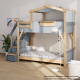 Boori Treehouse Kids King Single Bunk Bed + Roof Frame and Storage Staircase, Beech