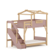 Boori Treehouse Kids King Single Bunk Bed + Roof Frame and Storage Staircase, Cherry and Beech