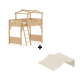 Boori Treehouse Kids King Single Loft Bed + Roof Frame and Ladder with Tent Canopy, Beech
