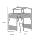 Boori Treehouse Kids King Single Loft Bed + Roof Frame and Ladder with Tent Canopy, Beech
