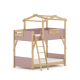 Boori Treehouse Kids King Single Bunk Bed + Roof Frame and Ladder, Cherry and Beech