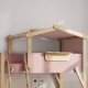 Boori Treehouse Kids King Single Bunk Bed + Roof Frame and Ladder, Cherry and Beech