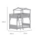 Boori Treehouse Kids King Single Bunk Bed + Roof Frame and Ladder, Cherry and Beech
