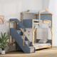 Boori Treehouse Kids King Single Bunk Bed + Roof Frame and Storage Staircase with Tent Canopy, Blueberry and Beech