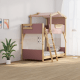 Boori Treehouse Kids King Single Bunk Bed + Roof Frame and Ladder with Tent Canopy, Cherry and Beech