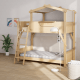 Boori Treehouse Kids King Single Bunk Bed + Roof Frame and Ladder with Tent Canopy, Beech