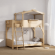 Boori Treehouse Kids King Single Bunk Bed + Roof Frame and Ladder with Tent Canopy, Beech