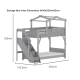 Boori Treehouse Kids King Single Bunk Bed + Roof Frame and Storage Staircase with Tent Canopy, Beech