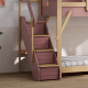 Boori Treehouse Kids King Single Bunk Bed + Roof Frame and Storage Staircase with Tent Canopy, Cherry and Beech