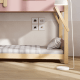 Boori Treehouse Kids King Single Bunk Bed + Roof Frame and Storage Staircase with Tent Canopy, Cherry and Beech