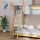 Boori Treehouse Kids King Single Bunk Bed + Roof Frame and Ladder with Tent Canopy, Blueberry and Beech