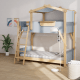 Boori Treehouse Kids King Single Bunk Bed + Roof Frame and Ladder with Tent Canopy, Blueberry and Beech