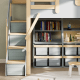Boori Treehouse Kids King Single Loft Bed + Roof Frame and Storage Staircase with Tent Canopy, Blueberry and Beech