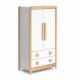 Boori Byron Kids 2 Door wardrobe with 2 drawers, Barley White and Beech