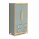 Boori Byron Kids 2 Door wardrobe with 2 drawers, Blueberry and Beech