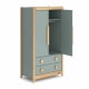 Boori Byron Kids 2 Door wardrobe with 2 drawers, Blueberry and Beech