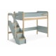 Boori Natty Kids King Single Loft With Storage Staircase, Blueberry and Almond