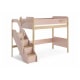 Boori Natty Kids King Single Loft Bed with Storage Staircase, Cherry and Almond