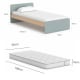 Boori Neat Kids Single Bed with Spring Mattress, Blueberry and Almond