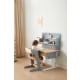 Boori Ergonomic Kids Desk (100cm) With Pegboard Hutch Package, Blueberry and Beech