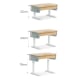 Boori Ergonomic Kids Desk (100cm) With Pegboard Hutch Package, Blueberry and Beech