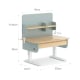 Boori Ergonomic Kids Desk (100cm) With Pegboard Hutch Package, Blueberry and Beech