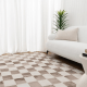 DreamWeaver Jade Checkered Rug, Cream Brown, 160x230cm