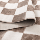 DreamWeaver Jade Checkered Rug, Cream Brown, 160x230cm