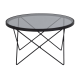 Hjem Design Castin Round Glass Top Coffee Table