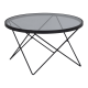 Hjem Design Castin Round Glass Top Coffee Table
