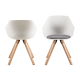 Hjem Design Milly Dining Chair with Armrest, Grey, Set of 2