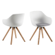 Hjem Design Milly Dining Chair with Armrest, Grey, Set of 2