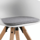 Hjem Design Milly Dining Chair with Armrest, Grey, Set of 2
