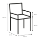 Hjem Design Milly Dining Chair with Armrest, Grey, Set of 2
