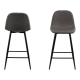 Hjem Design Verna Counter Stool, Grey, Set of 2