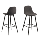 Hjem Design Verna Counter Stool, Grey, Set of 2
