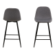 Hjem Design Verna Counter Stool, Light Grey, Set of 2