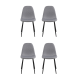 Hjem Design Verna Dining Chair, Light Grey, Set of 4