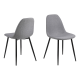 Hjem Design Verna Dining Chair, Light Grey, Set of 4