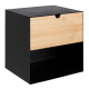 Hjem Design Jackson Bedside Table, Black & Natural