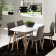 Hjem Design Yuno 4-Seater Dining Table, White & Oak